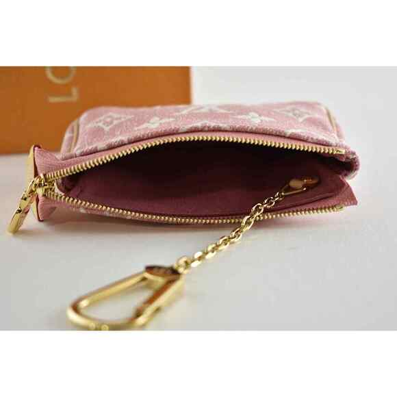 Louis Vuitton Micro Pochette Accessoires Denim Rose Pink Monogram Key Coin Purse - Picture 11 of 11